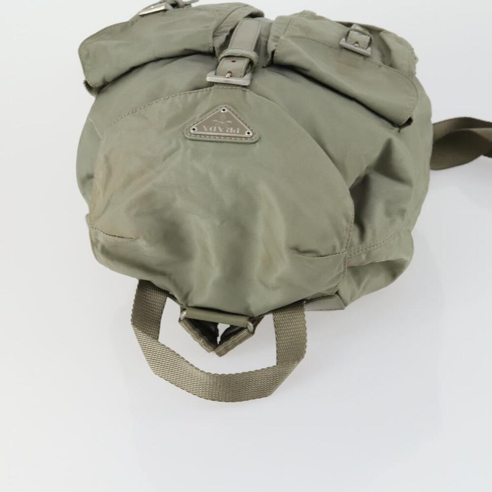 PRADA Backpack Nylon Beige Silver Auth 156861 - Picture 6 of 16